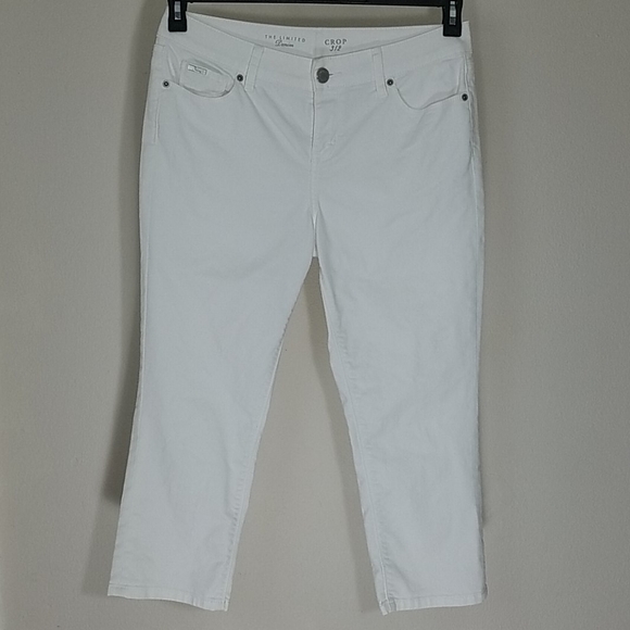The Limited Denim - Jeans white capri cropped 5 pocket stretch